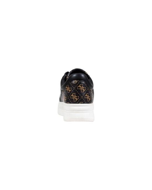 Guess Black Bicolor Polyester Low Top Sneakers
