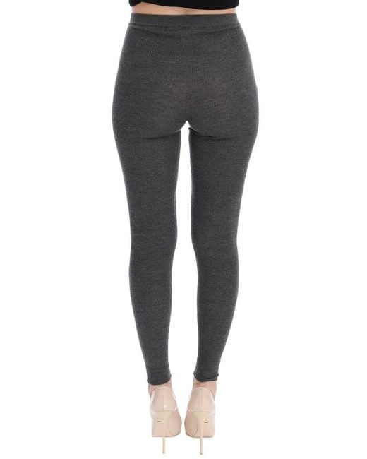 Dolce & Gabbana Black Chic High Waist Cashmere Tights Pants