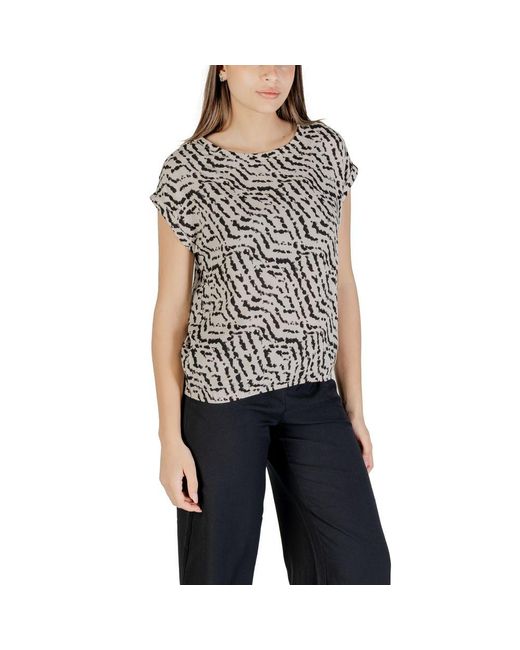Street One Black Bicolor Viscose Shirt