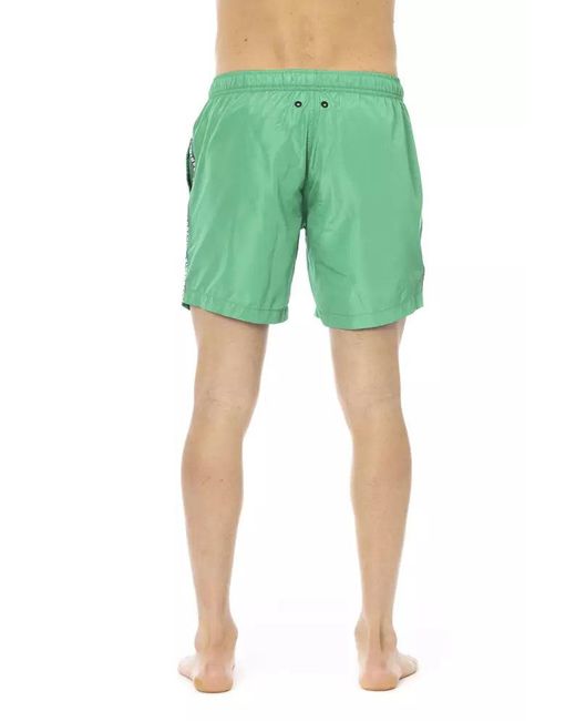 Bikkembergs Green Degradé Print Swim Shorts With Pockets for men