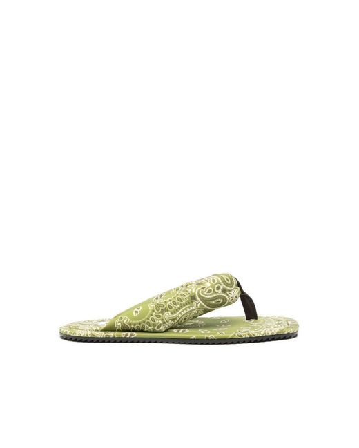 The Attico Green Bicolor Elastane Slides