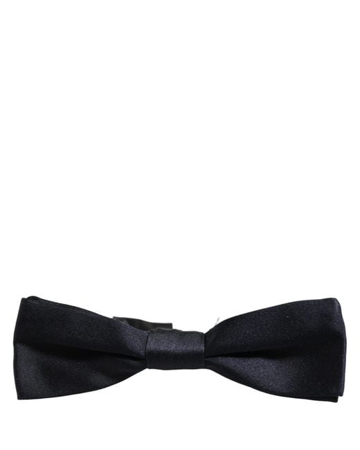 Dolce & Gabbana Men Black 100% Silk Adjustable Neck Papillon Bow Tie for men