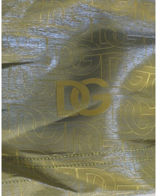 Dolce & Gabbana Green Polyester Metallic Logo Print Men Swimwear for men