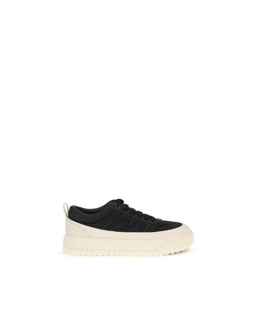 Moncler Black Calf Leather Bos Taurus Athletic Sneakers for men