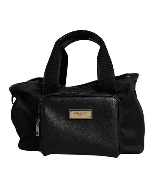 Dolce & Gabbana Black Shoulder Strap Pet Carry Logo Plaque Bag for men