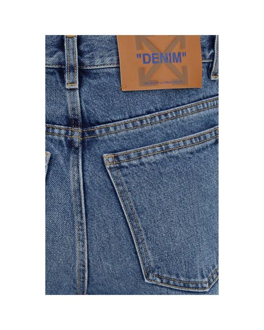 Off-White c/o Virgil Abloh Blue Cotton Straight-leg Jeans - W25