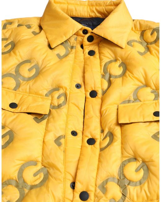 Dolce & Gabbana Yellow Elegant Padded Blouson Jacket for men