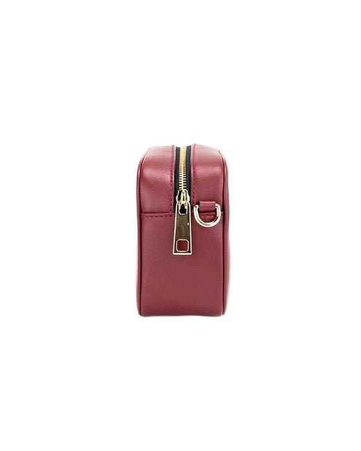 Marc Jacobs Red Flash Pomegranate Smooth Leather Embossed Camera Crossbody Bag Purse