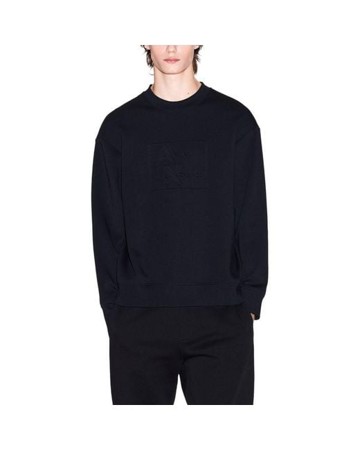 ARMANI EXCHANGE Blue Black Cotton Sweatshirt for men