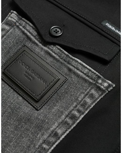 Dolce & Gabbana Black Gray Slim Cotton Denim Jeans Pants for men