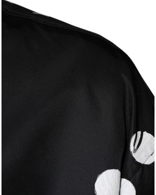 Dolce & Gabbana Black Polka Dot Stripe Nylon Bomber Jacket for men