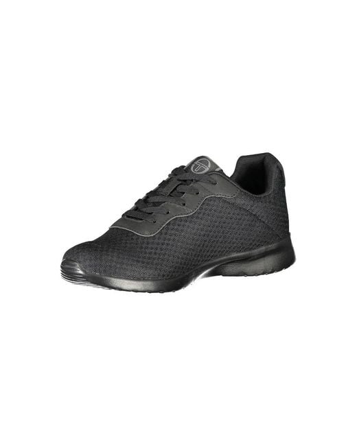 Sergio Tacchini Black Sleek Sneakers With Embroidered Detail for men