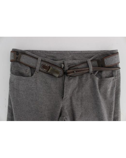 Ermanno Scervino Gray Chic Casual Cotton Pants