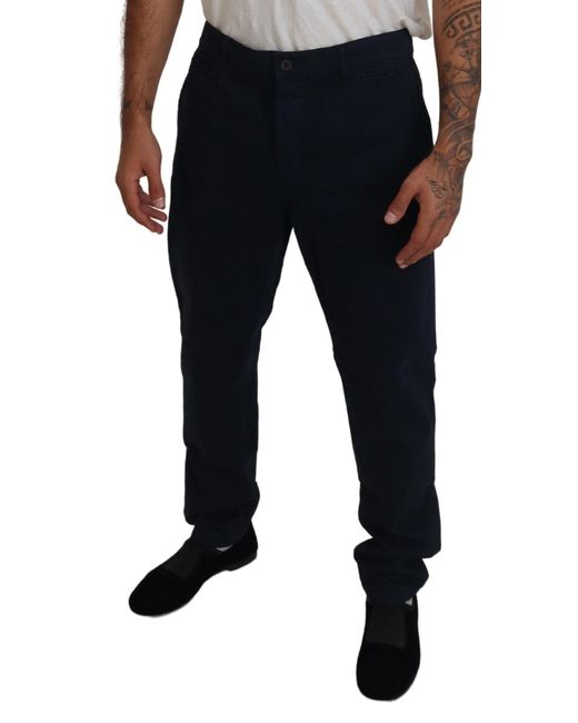 Dolce & Gabbana Black Cotton Dress Formal Pants for men