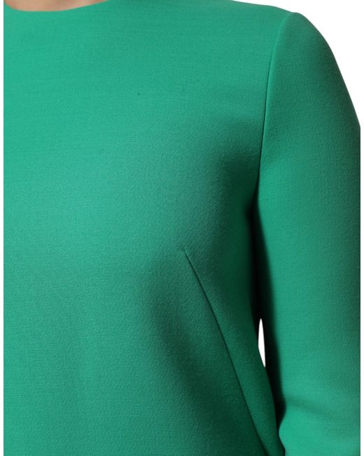 Dolce & Gabbana Green Long Sleeve Dress