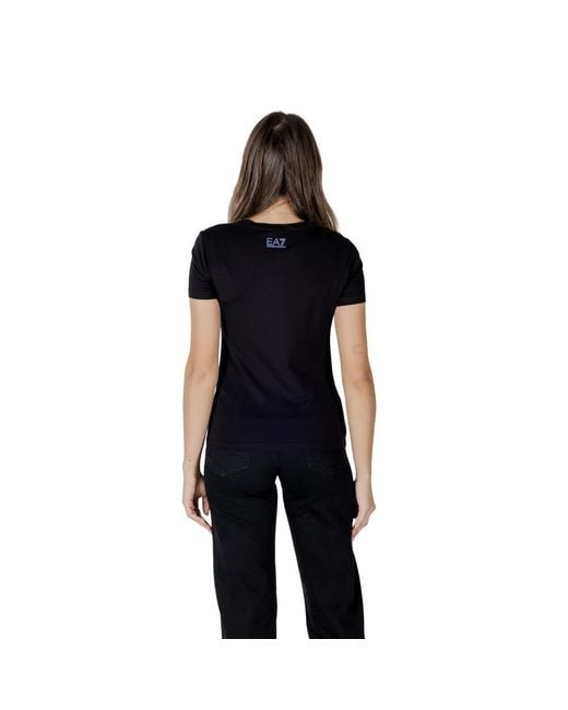 EA7 Black Cotton T-Shirt