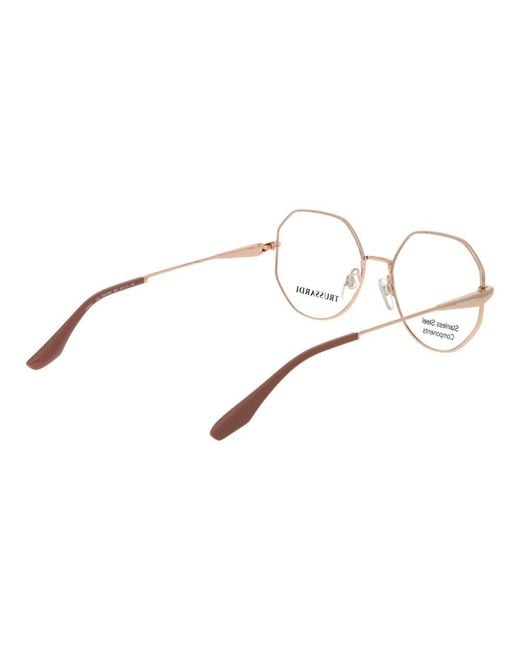 Trussardi Metallic Rose Gold Stainless Steel Glasses (frames)