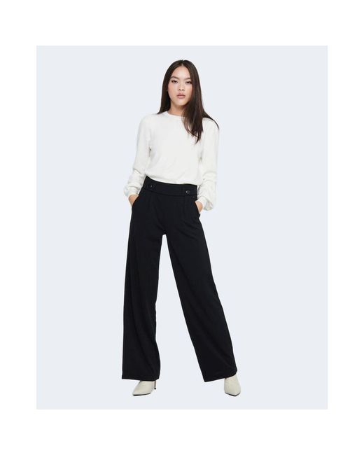 Jacqueline De Yong Blue Black Polyester Casual Pants