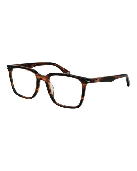Police Black Brown Cellulose Acetate Glasses (frames) for men