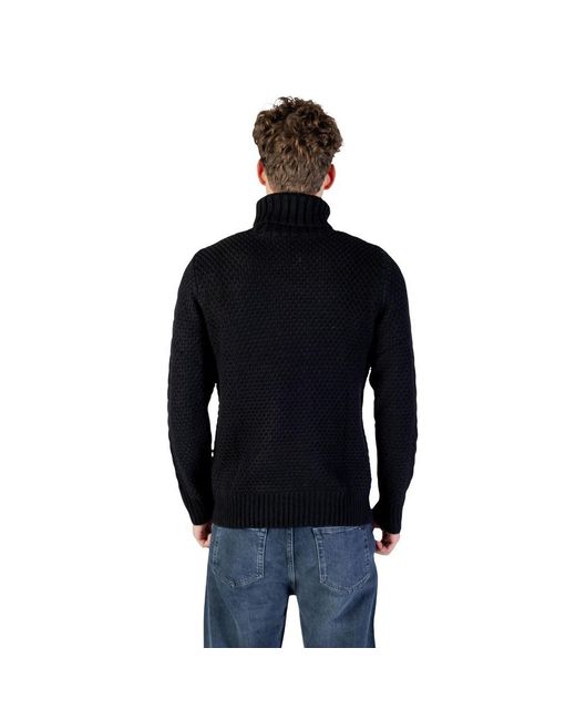Gianni Lupo Black Marabou Turtleneck for men