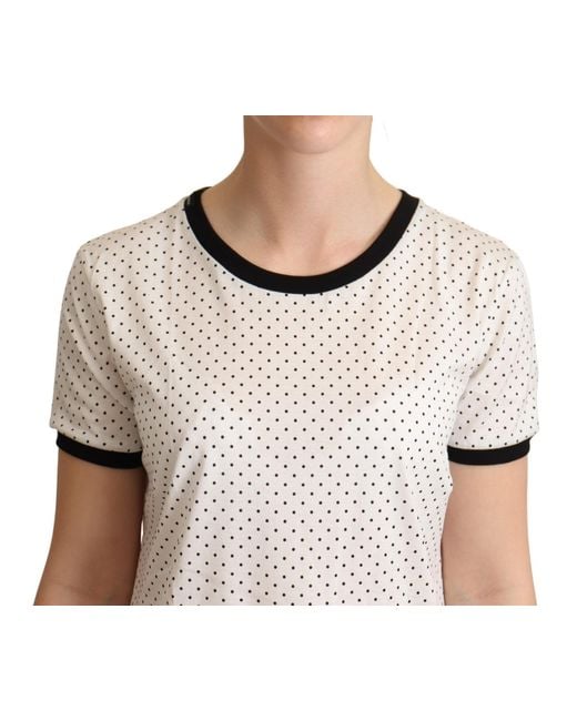 Dolce & Gabbana White Dolce Gabbana Tsh6340 Polka Dot Tshirt