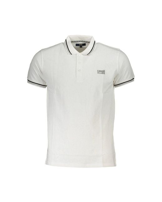 Roberto Cavalli White Cotton Polo Shirt for men