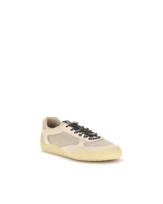 Prada Natural Beige Polyester Athletic Sneakers for men