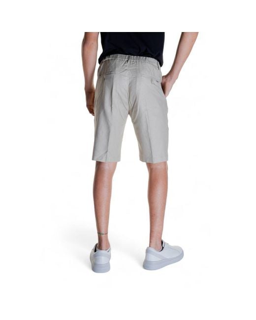 Antony Morato Blue Beige Linen Bermuda Shorts for men