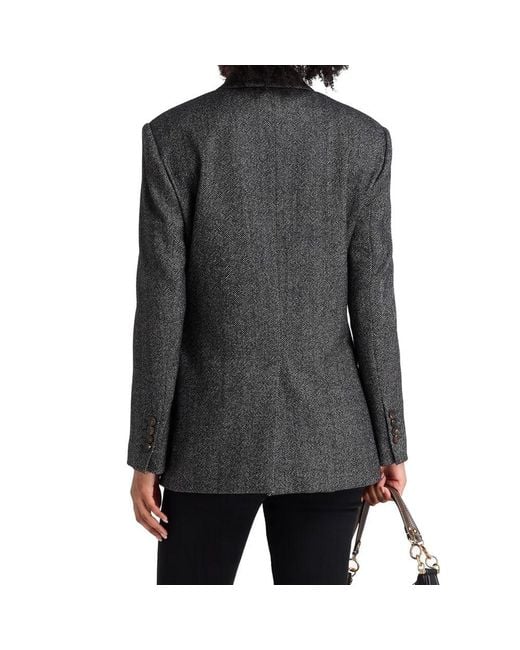 Brunello Cucinelli Gray Black Elastane Blazer