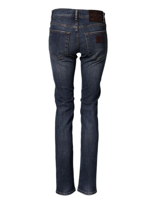 Dolce & Gabbana Blue Washed Cotton Skinny Denim Skinny Jeans for men