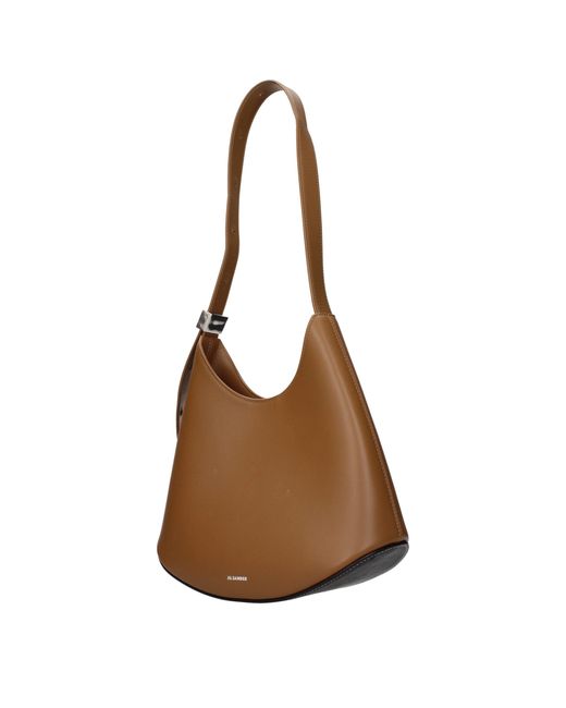 Jil Sander Brown Leather Shoulder Bag