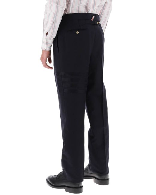 Thom Browne Blue 4 Bar Wool Trousers for men