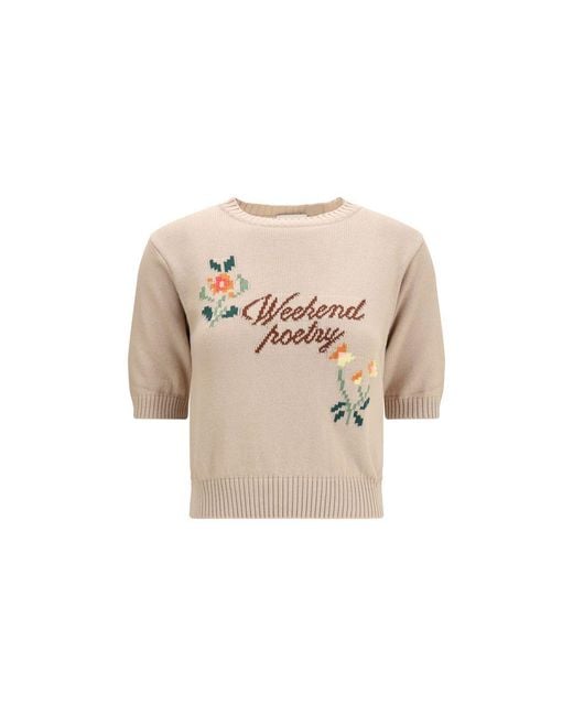 Max Mara Natural Beige Cotton Sweatshirt