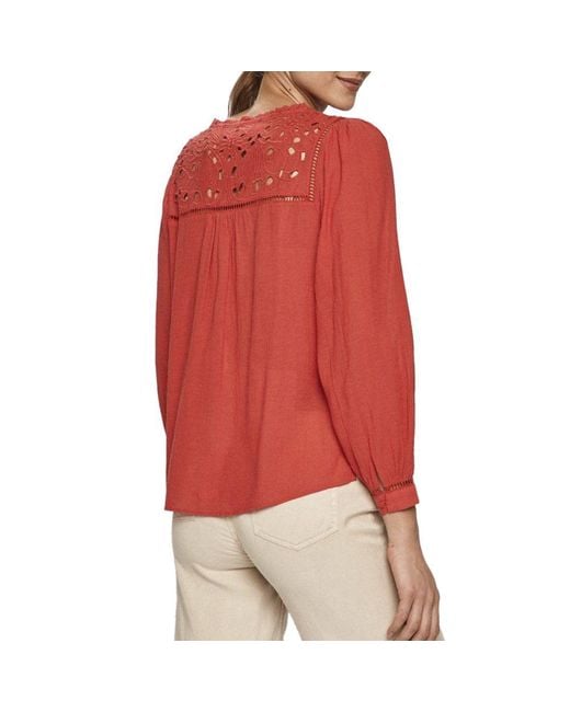 Pepe Jeans Red Multicolor Viscose Shirt