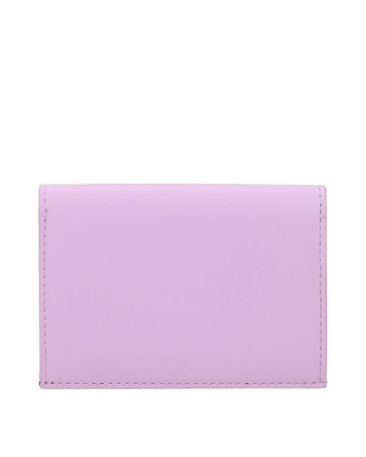 Jil Sander Purple Pink Leather Cardholder