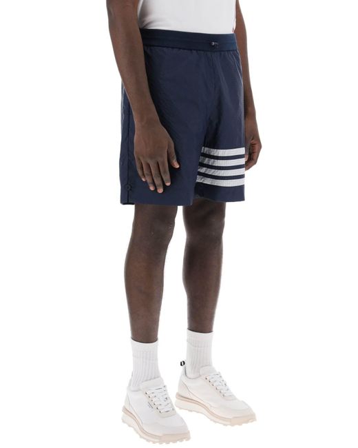 Thom Browne Blue 4 Bar Shorts In Ultra Light Ripstop for men