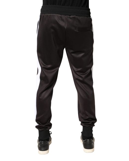 Dolce & Gabbana Black Brown Polyester Skinny Jogger Trouser Pants for men