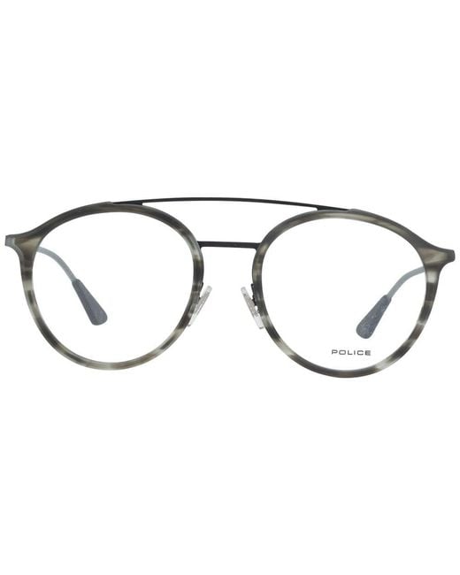 Police Metallic Gray Metal & Plastic Glasses (frames) for men