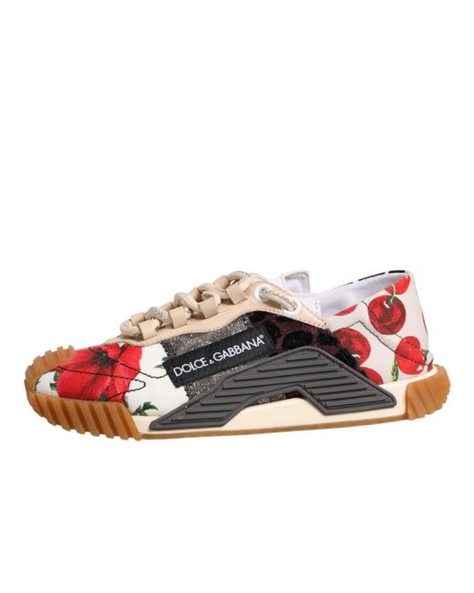 Dolce & Gabbana Brown Multicolor Logo Low Top Ns1 Sneakers Shoes