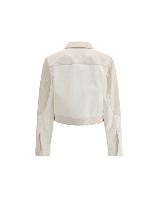 Fendi White Ff Print Denim Gacket