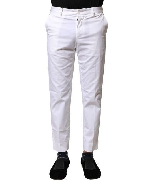 Dolce & Gabbana Blue Cropped Slim Fit Pants for men