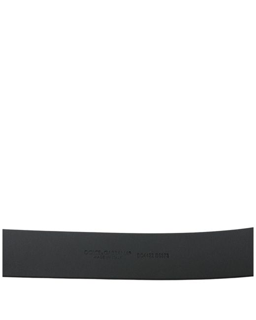 Dolce & Gabbana Black Leather Logo Metal Buckle Belt for men