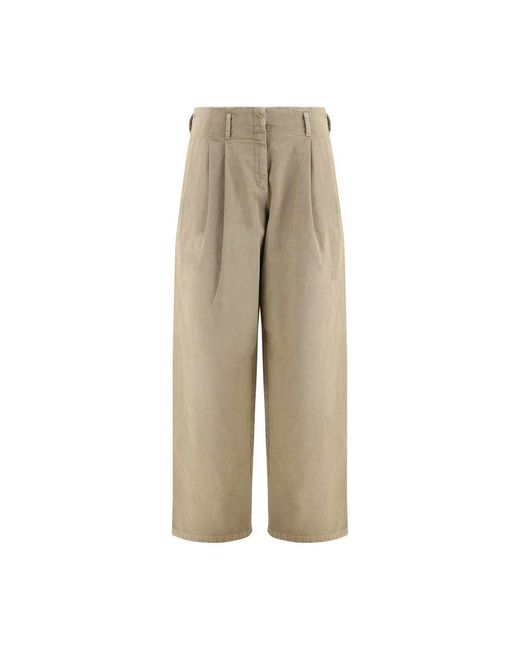 Golden Goose Deluxe Brand Natural Oversized Wide Leg Pants
