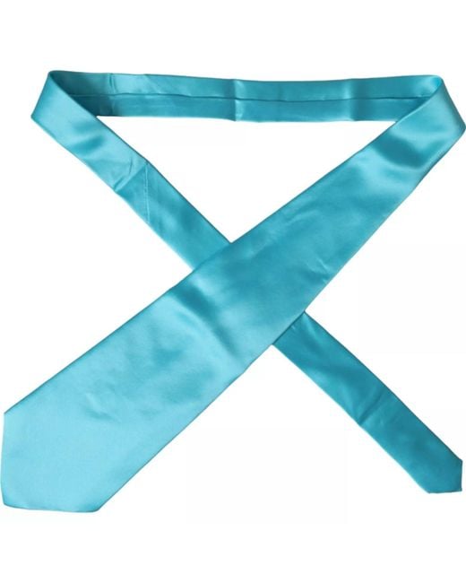 Dolce & Gabbana Blue Silk Necktie Solid for men