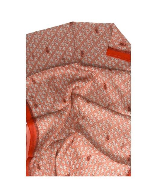 Borbonese Red Silk Scarf