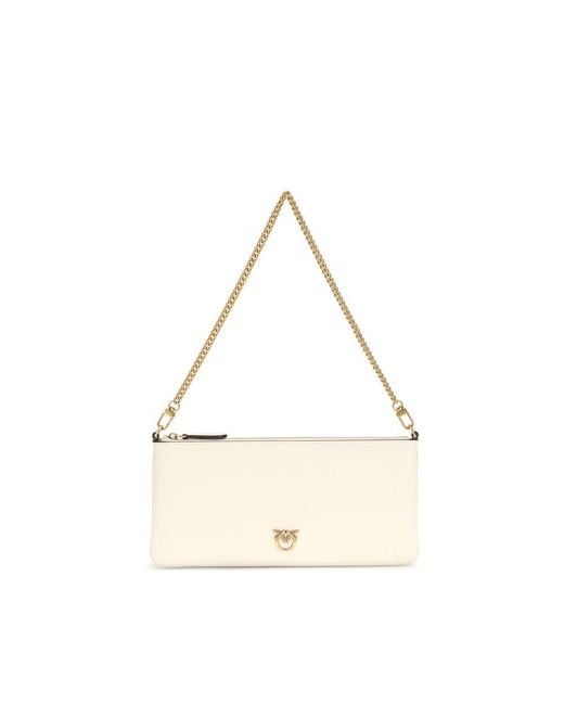 Pinko Natural Calf Leather Bos Taurus Shoulder Bag