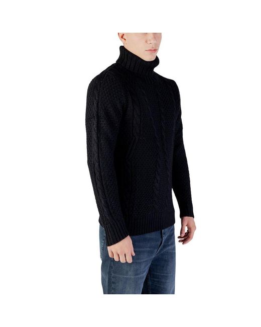 Gianni Lupo Black Marabou Turtleneck for men