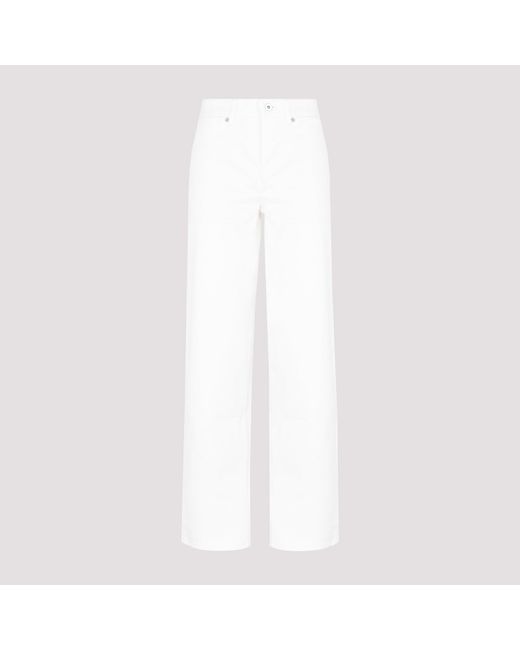 Jil Sander Natural White Cotton Jeans