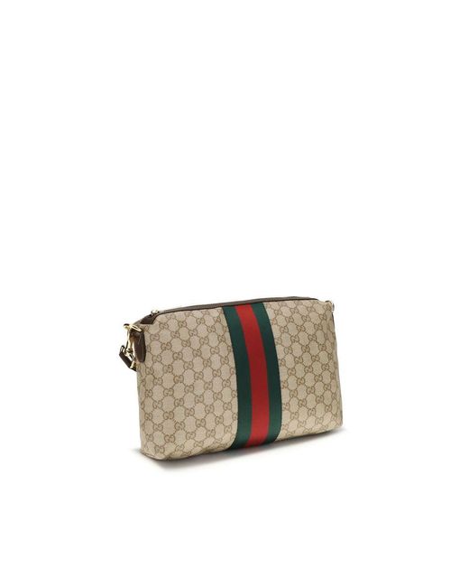 Gucci Gray Beige Cotton Shoulder Bag for men