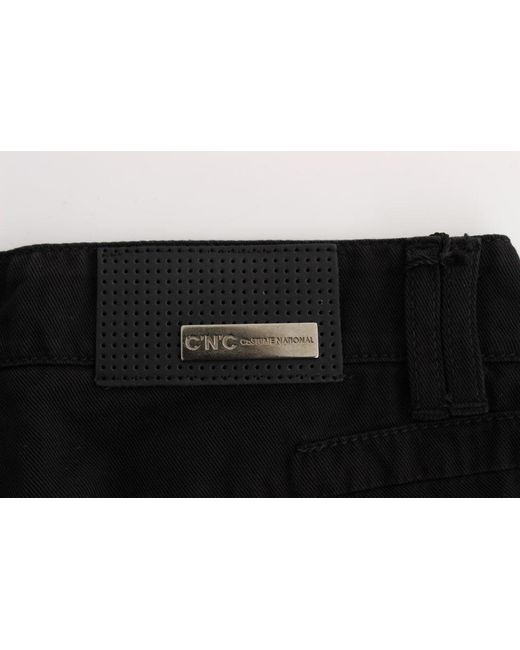 CoSTUME NATIONAL Cotton Slim Fit Bootcut Jeans Black Sig30120